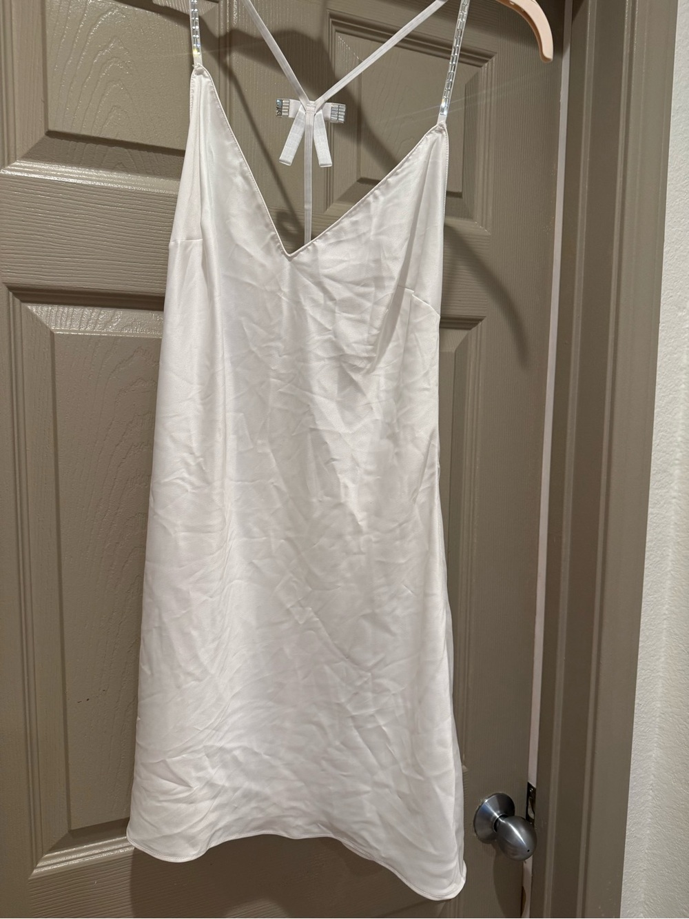 Victoria's Secret Ivory Satin V-Neck Slip